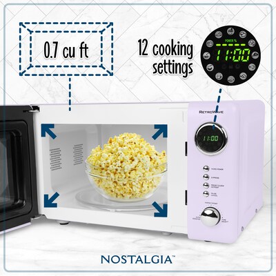 Nostalgia Retro 0.7 Cubic Foot Countertop Microwave, Lavender (NRMO7LV6A)