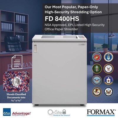 Formax 8400HS-1 8-Sheet Cross-Cut High-Security Office Shredder (FD8400HS-1)