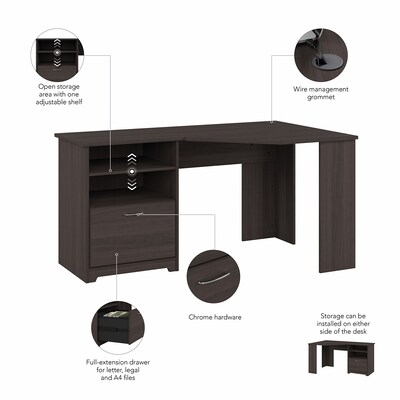 Bush Furniture Cabot Corner Desk, Heather Gray (WC31715K)