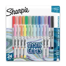 Sharpie Mystic Gems Permanent Markers, Ultra Fine Tip, Assorted, 24/Pack (2136772)