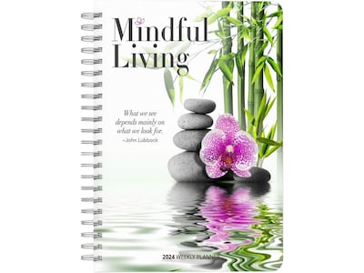 2024 BrownTrout Mindful Living 6 x 7.75 Weekly Desk Planner, Multicolor (9781975470005)