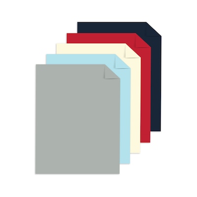 Astrobrights 8.5 x 11 Color Copy Paper, 24 lbs., Americana Assortment, 160 Sheets/Ream (91763)