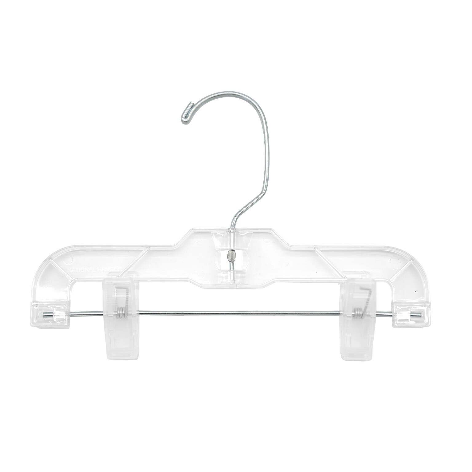 National Hanger 9 Plastic Skirt/Pant Hanger, Clear, 100/Pack (610PCCLH)