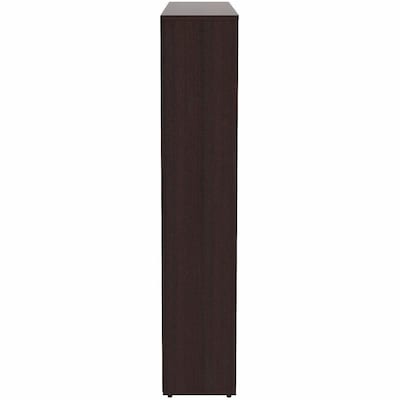 Lorell Essentials 60" 5-Shelf Bookcase with Adjustable-Shelves, Espresso Laminate (LLR18250)