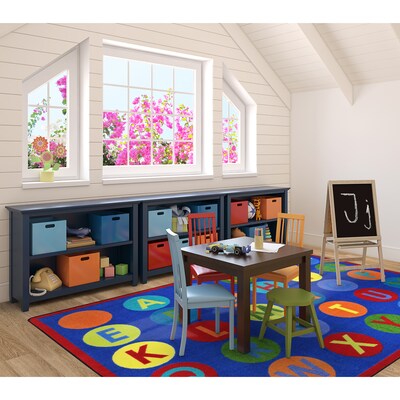Joy Carpets Alpha-Dots Nylon 5'4" x 7'8" Machine Tufted Rug, Multicolored (1801C-01)