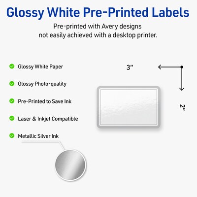 Avery Laser/Inkjet Rectangle Multipurpose Labels, 2 x 3, White, 80/Pack (S00-F38)