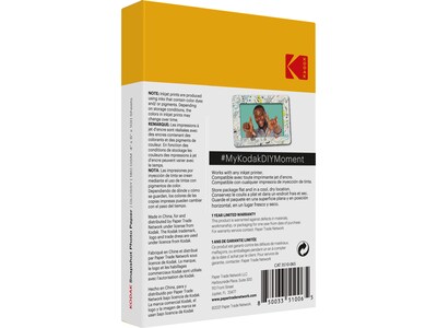 Kodak Snapshot Glossy Photo Paper, 4 x 6, 100 Sheets/Pack (41305)