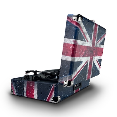 Victor Metro Plus Bluetooth Suitcase Turntable 3-Speed Vinyl Record Player with Speakers, Union Jack (VSRP-850B-UK)
