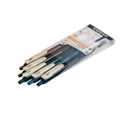 Sarasa Clip Vintage Gel Retractable 0.5mm Assort Dark 5pk