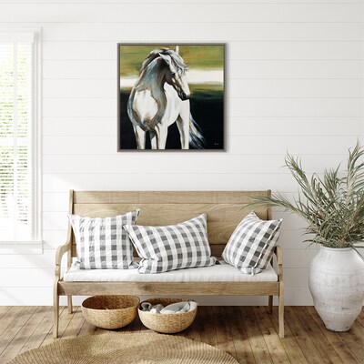 Amanti Art Portrait of Dakota the Horse by Sydney Edmunds Framed Canvas Wall Art Print, 30" x 30" (A42678027423)