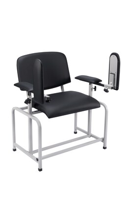 Viva Comfort Extra Wide Adjustable Bariatric Phlebotomy Blood Drawing Chair, 500 lbs. Capacity, Black (ADI997-01-BLK-HD-MK)