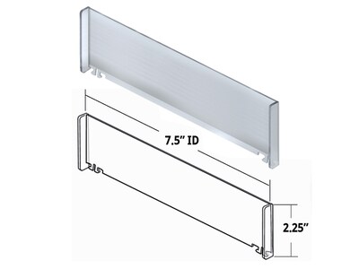 Azar 3.5" x 12" Pegboard Five-Compartment Cosmetic Tray with Tester Tray, Clear, 2/Pack (225840-TESTER-TALL-2PK)