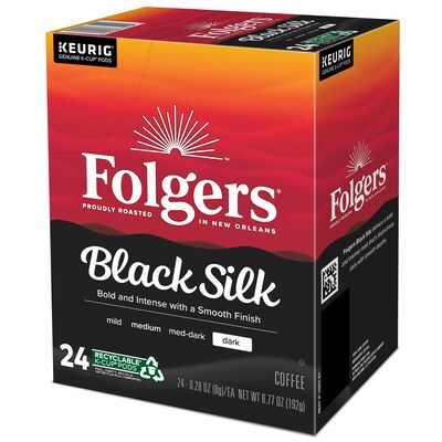 Folgers Black Silk Coffee Keurig® K-Cup® Pods, Dark Roast, 24/Box (6662)