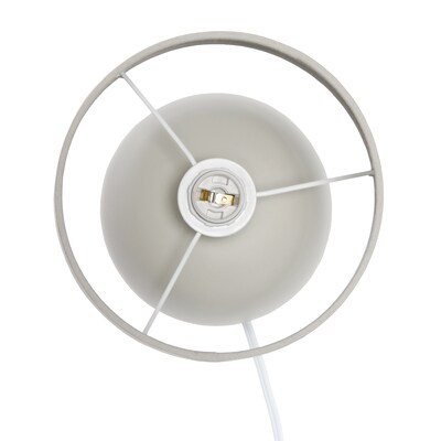 Simple Designs Petite Mid Century Table Lamp, Light Wood and Light Gray (LT2078-LWG)