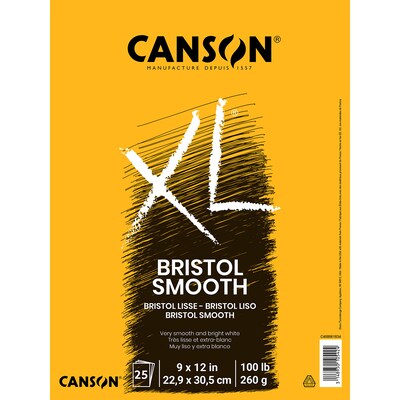 Canson XL Series 9 x 12 Bristol Sketch Pad, 25 Sheets/Pad, 2/Bundle (MCXC400061834-2)