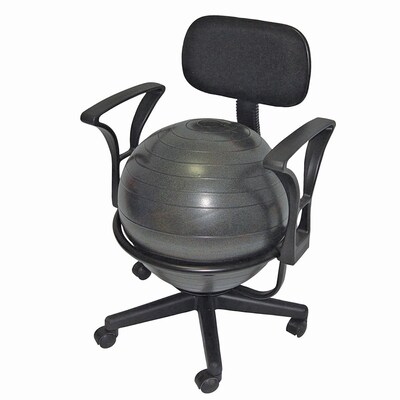 Skillbuilders CanDo Metal Mobile Ball stabilizer Chair with Arms, Black (301791)