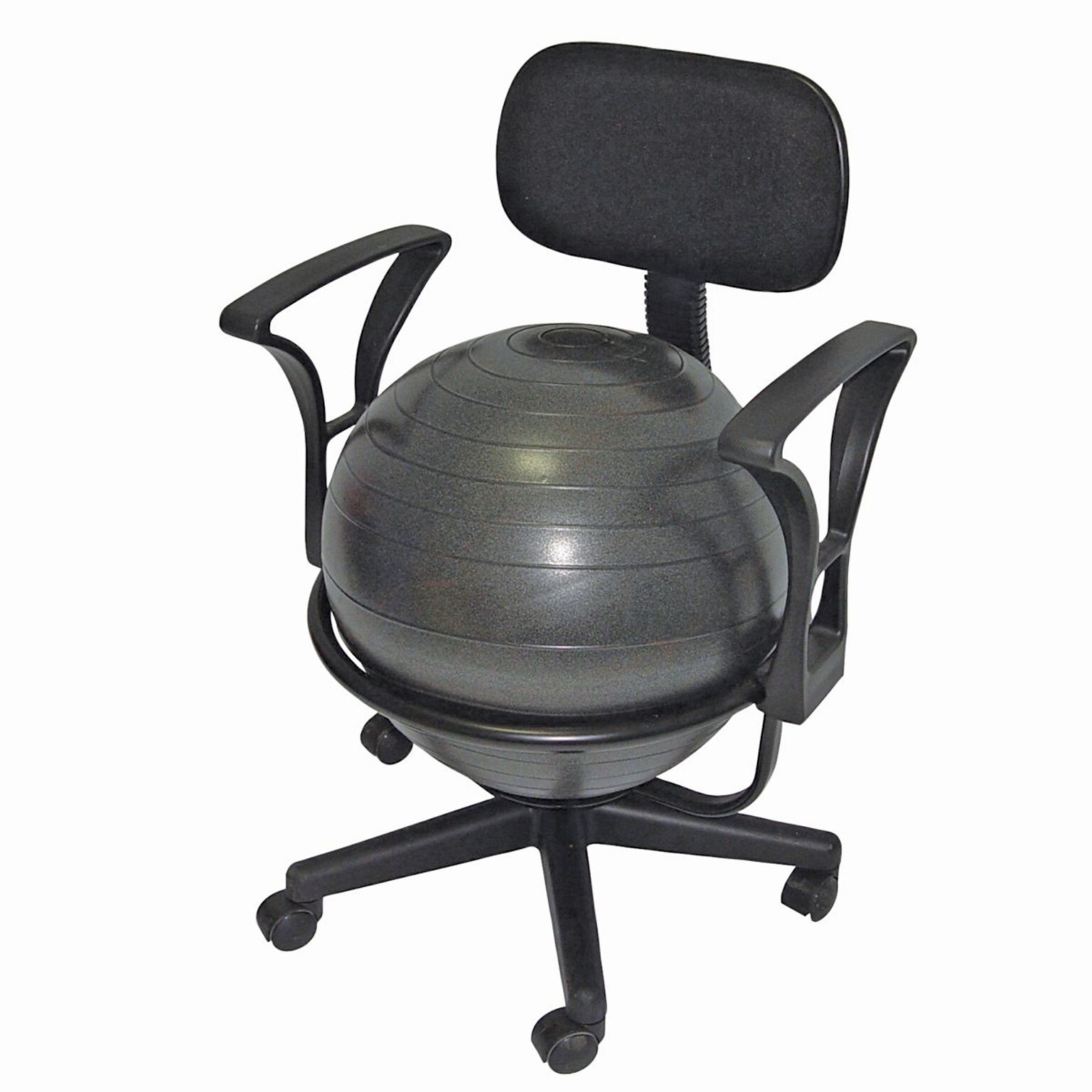 Skillbuilders CanDo Metal Mobile Ball stabilizer Chair with Arms, Black (301791)