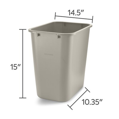 Coastwide Professional™ Plastic Trash Can, 7 Gallon, Beige (CW56430)