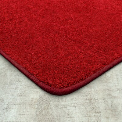 Joy Carpets Endurance Polyester 12 x 6 Machine Tufted Rug, Red (80R-07)