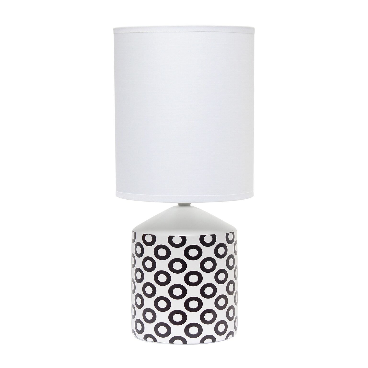 Simple Designs Fresh Prints Table Lamp, Black Ovals (LT2077-OVL)