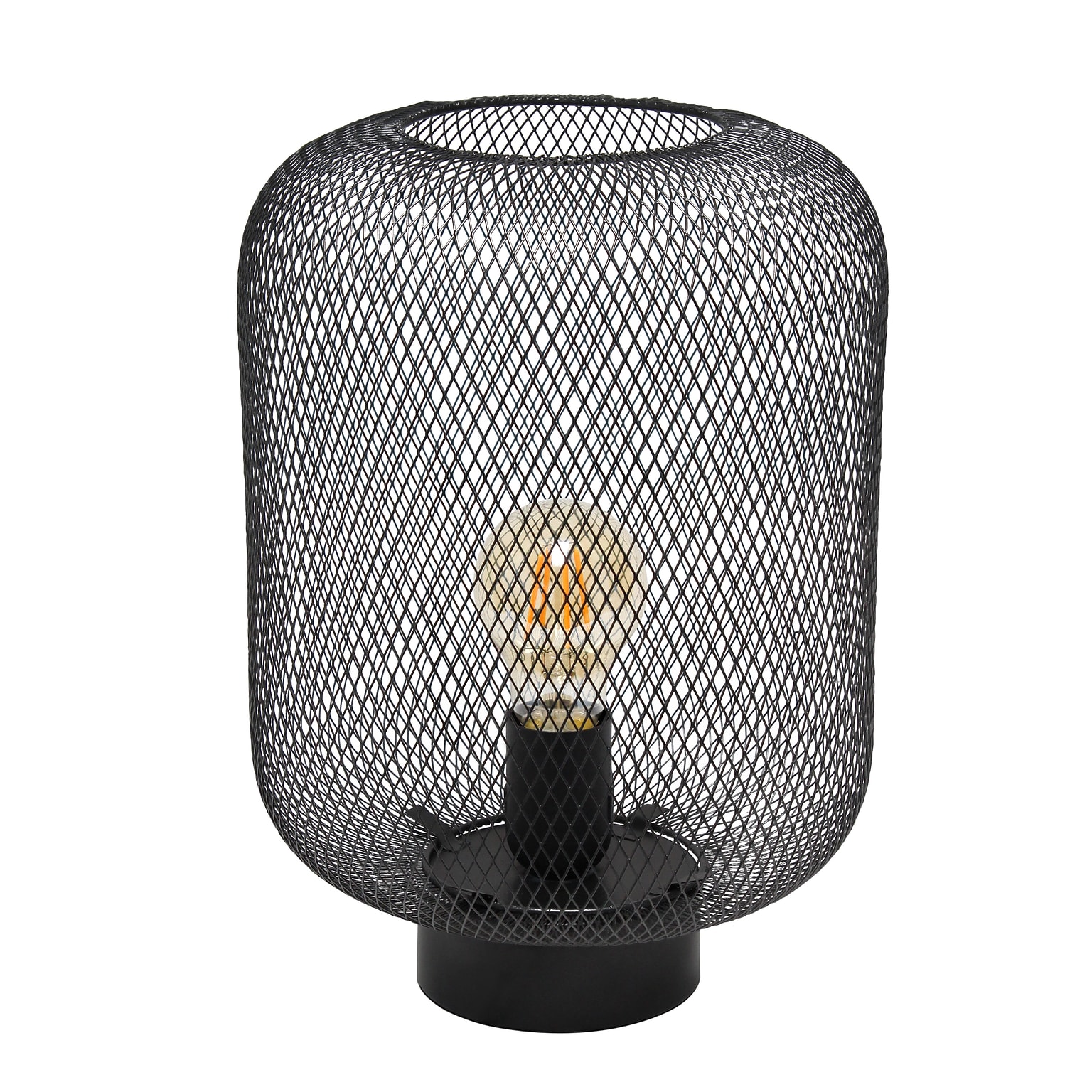 Creekwood Home Mesh Wire 11.8 LED Table Lamp, Black (CWT-1002-BK)