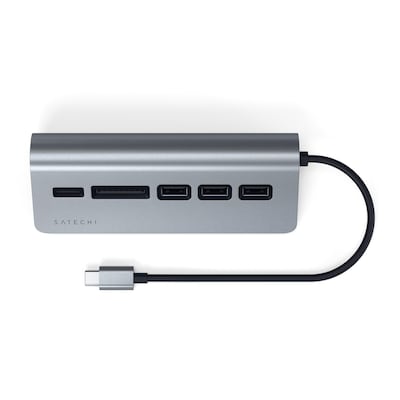 Type-C Aluminum USB 3.0 Hub & Card Reader Space Gray