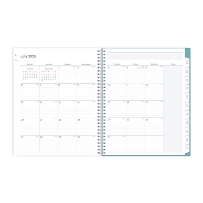 2025-2026 Blue Sky Teacher Dots 8.5" x 11" Academic Year Weekly & Monthly Planner, Plastic Cover, Multicolored (100330-A26)