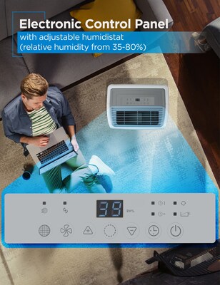 Black & Decker Energy Star 50-Pint Portable Dehumidifier, WiFi Enabled, 2-Speed, Covers up to 4500 sq. ft., White (BDT50PWTBWF)