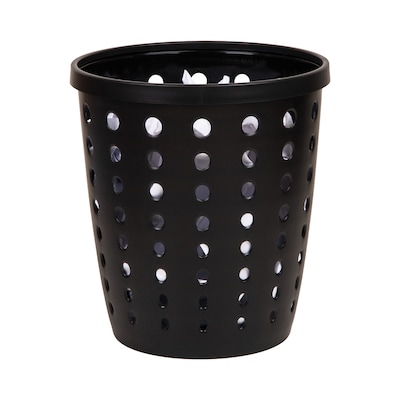Staples Plastic Trash Can, 2.8 Gallon, Black (ST63898)