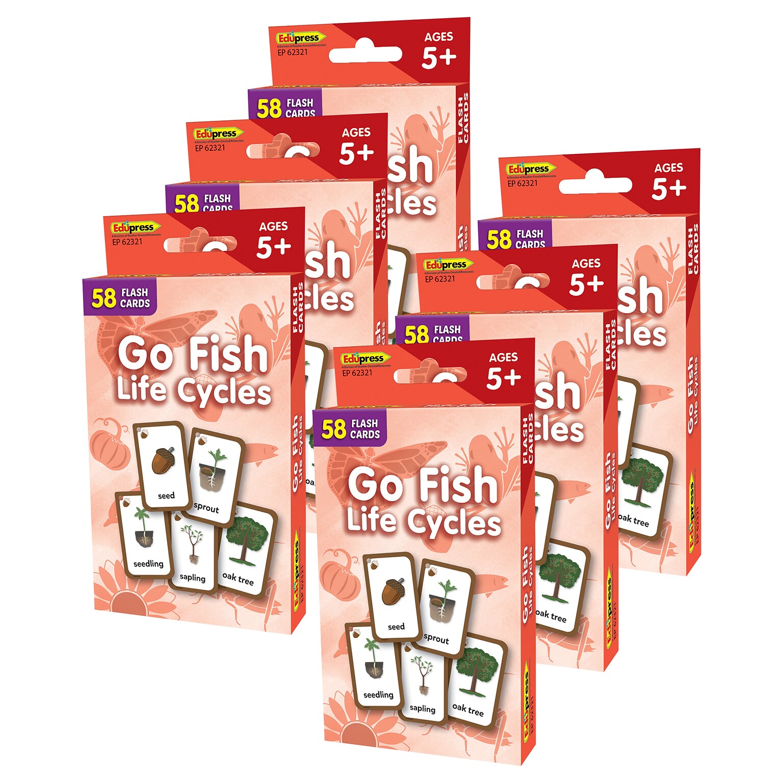 Edupress Go Fish: Life Cycles Flash Cards, 6/Bundle (TCR62321-6)