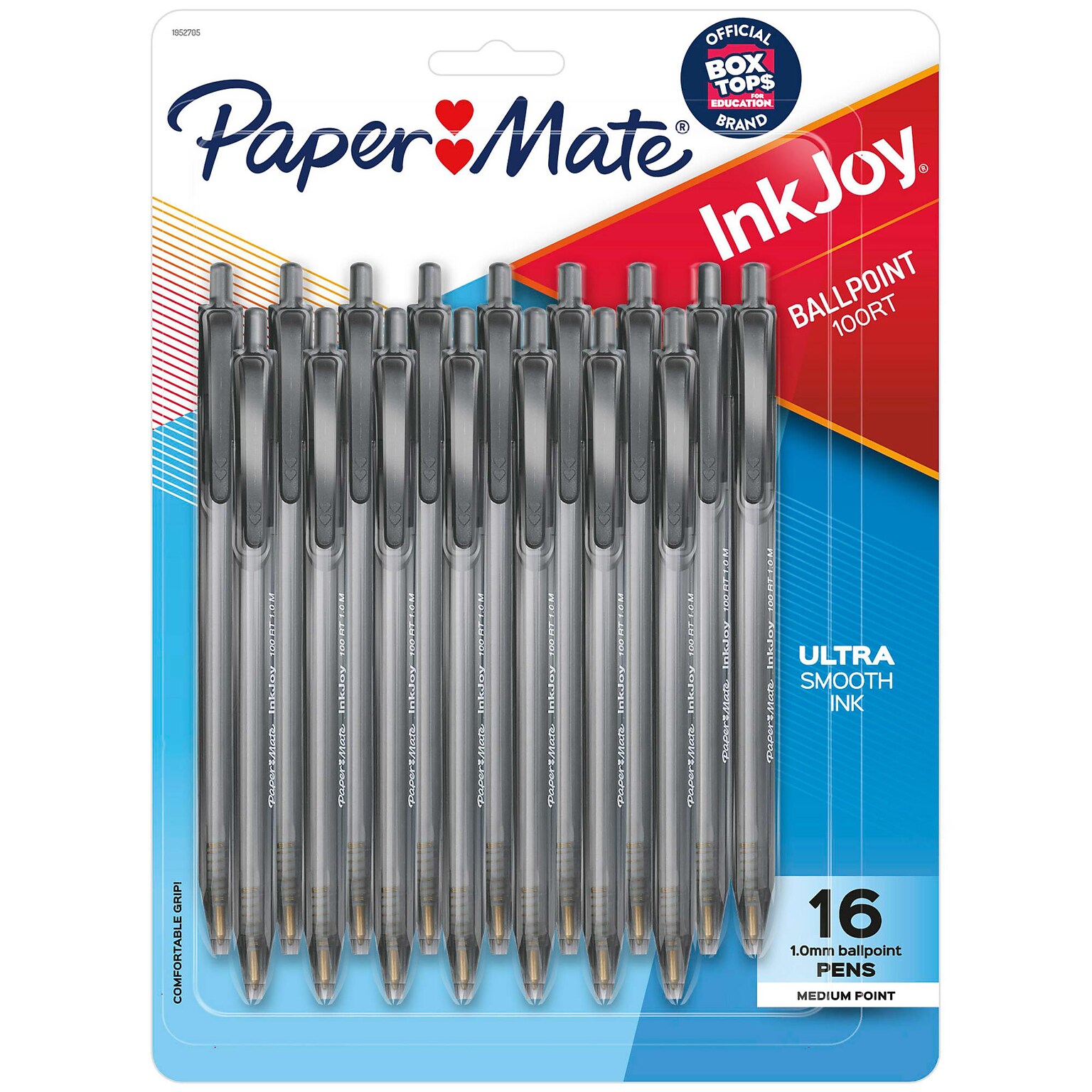 Paper Mate InkJoy Retractable Ballpoint Pens, Medium Point, Black Ink, 16/Pack (1952705)