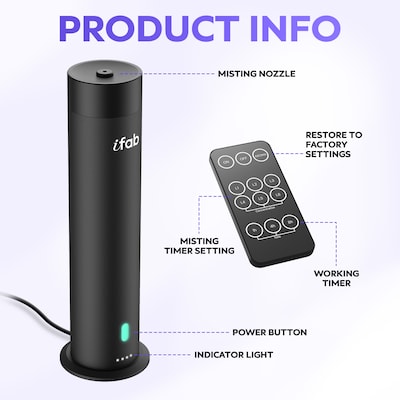 iFab 96L Nebulizing Aromatherapy Essential Oil Diffuser, 4 oz. (ISM96LBK)