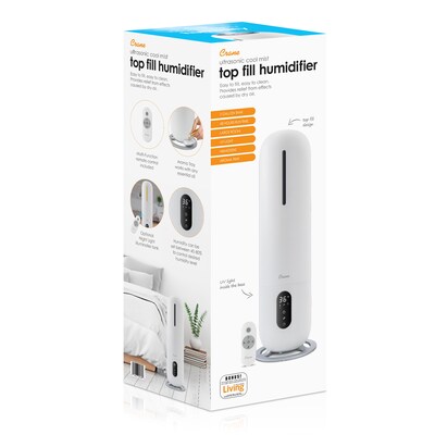 Crane Ultrasonic Cool Mist Tower Humidifier, 2-Gallon, White (EE-6917)