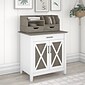 Bush Furniture Key West 30" Secretary Desk, Shiplap Gray/Pure White (KWS132G2W-03)