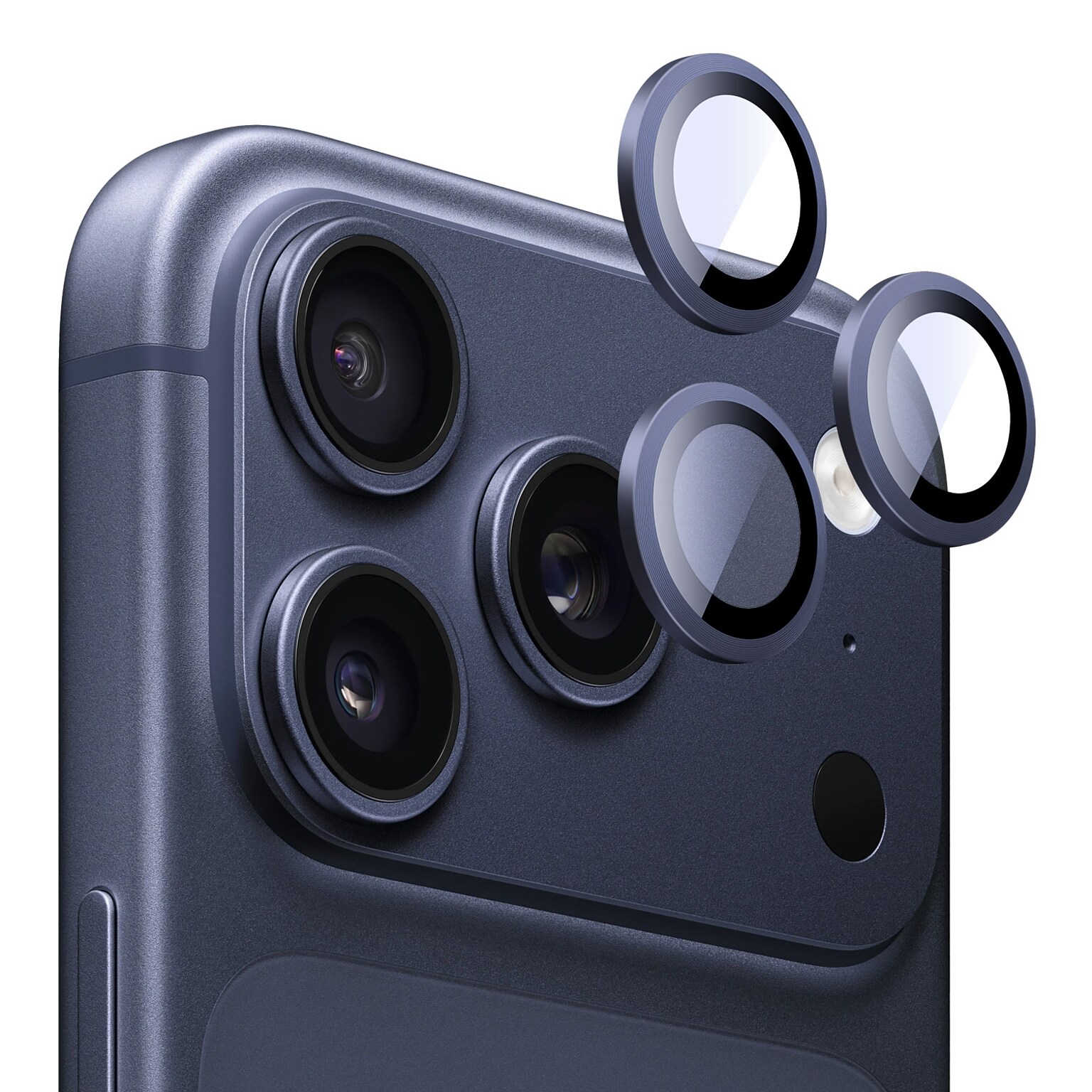 SaharaCase ZeroDamage Titanium Glass Camera Lens Protector for iPhone 17 Pro/iPhone 17 Pro Max, Deep Blue, 2/Pack (ZD00190)