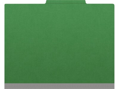 Medical Arts Press Pressboard Classification Folder, 2-Dividers, 2 Expansion, Letter Size, Moss Green, 10/Box