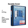Staples® Better 1 3 Ring View Binder with D-Rings, Navy Blue (24048)