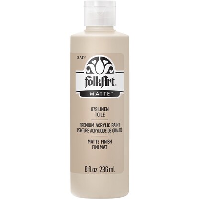 FolkArt Acrylic Paint Matte, 8oz., Linen, 3/Pack (FLK879-3)