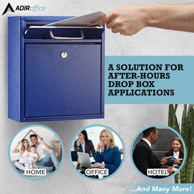 AdirOffice Steel Indoor/Outdoor Interoffice Mailbox, Blue (631-05-BLU)