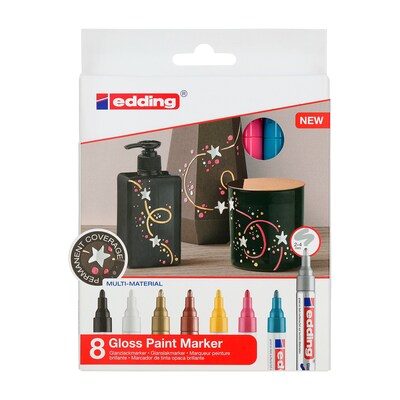 edding 750 Series Oil Based Gloss Paint Marker, Assorted Colors, 8/Pack (EDD47508999)