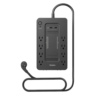 Staples TECH 650VA 8-Outlet Battery Back-Up & Surge Protector Standby UPS, Black (ST62784)