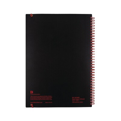 Black N' Red Professional 1-Subject Professional Notebook, 8.25" x 11.75", Wide Ruled, 70 Sheets, Black (JDK-E67008)