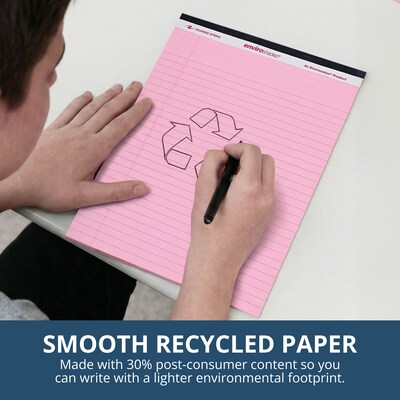 Roaring Spring Paper Products Enviroshades Notepad, 8.5 x 11.75, Wide Ruled, Pink, 50 Sheets/Pad, 3 Pads/Pack (74153)