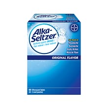 Alka-Seltzer Original Flavor 325mg Buffered Aspirin (NSAID) Tablet, 2/Pouch, 30 Pouches/Box (64038)
