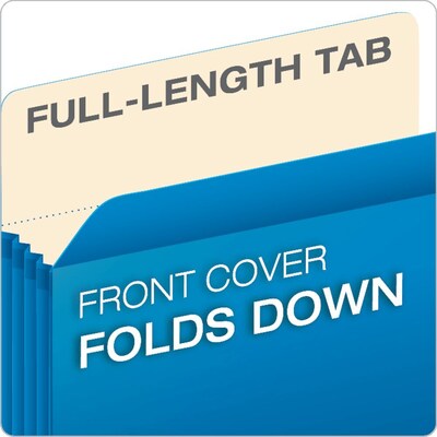 Globe-Weis® Colored File Pockets; Legal Size, 3-1/2" Expansion, Blue