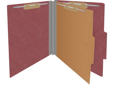 Medical Arts Press Pressboard Classification Folder, 1-Divider, 2" Expansion, Letter Size, Red, 10/Box (DV-T42-14-3ARD-PKT)