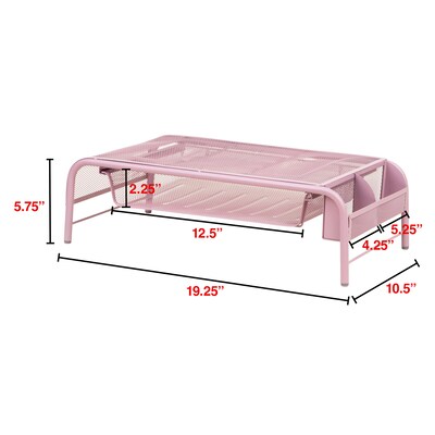 Staples Metal Mesh Monitor Stand, Up to 32" Monitor, Dusty Pink (ST63851)