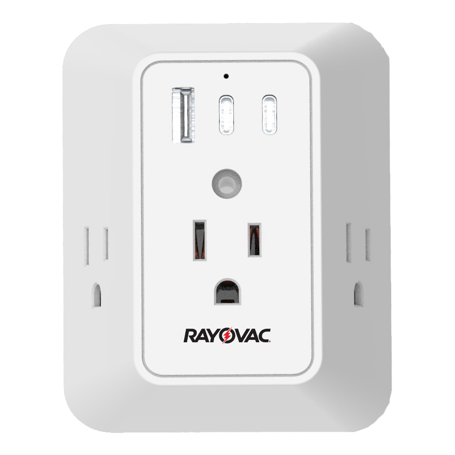 RAYOVAC 3-Outlet 3-USB Port Surge Protector Wall Tap, 540 Joules, White (SS-Q901)
