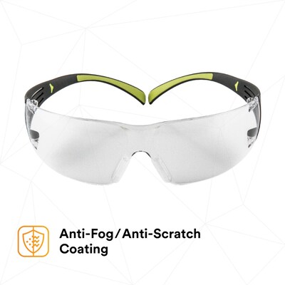 3M SecureFit Anti-Fog Safety Glasses, Clear Lens, 20/Carton (SF401AF)