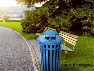 Alpine Industries Metal Commercial Outdoor Rain Bonnet Lid for 38-Gallon Recycling Receptacle, Blue (479-38-A-BLU)